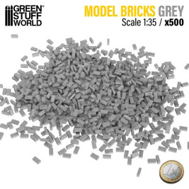 Miniature Bricks – keramické cihly šedé 1:35 (500 ks)