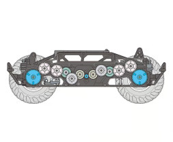 1:10 Squash Van GrnWhi GF-02 Chassis (stavebnice)