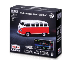 1:41 RC autíčko Maisto VW Van Samba Red/White (Bluetooth Car)
