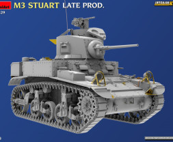 1:35 M3 Stuart Late Production w/ Interior Kit
