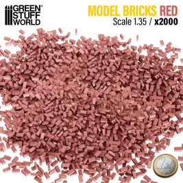 Miniature Bricks – keramické cihly červené 1:35 (2000 ks)
