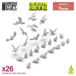 3D Printed Set Pigeons – 3D tištění holubi (26 ks)