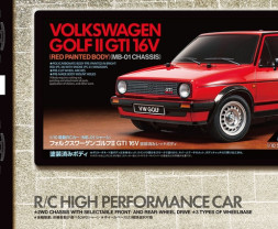 1:10 Volkswagen Golf II GTI 16V Red Painted Body MB-01 Chassis (stavebnice)