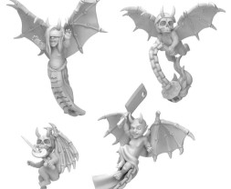3D Printed Evil Cherubs 1:48 - 3D tištění Zlí Cherubíni (4 ks)
