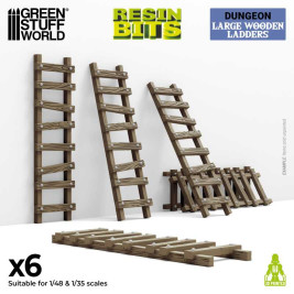 3D Printed Large Wooden Ladders 1:48-1:35 (6 pcs)