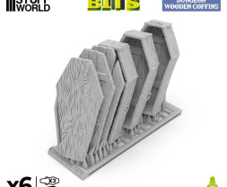 3D Printed Dungeon Wooden Coffins 1:48 - 3D tištěné dřevěné rakve (3 ks)
