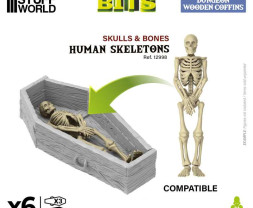 3D Printed Dungeon Wooden Coffins 1:48 - 3D tištěné dřevěné rakve (3 ks)