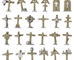 3D Printed Trench Wooden Crosses 1:48-1:35 - 3D tištěné dřevěné kříže (24 ks)