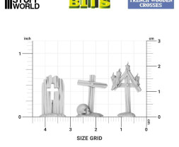3D Printed Trench Wooden Crosses 1:48-1:35 - 3D tištěné dřevěné kříže (24 ks)