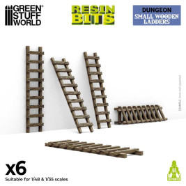 3D Printed Small Wooden Ladders 1:48-1:35 (6 pcs)