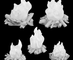 3D Printed Set Campfires for 3mm LEDs – 3D tištěná ohniště pro 3mm LED (5 ks)