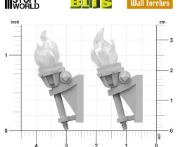 3D Printed Set Wall Torches for 3mm LEDs – 3D tištěné nástěnné louče pro 3mm LED (5 ks)