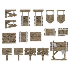 3D Printed Set Wood Signs – 3D tištěná dřevěná značení (16 ks)