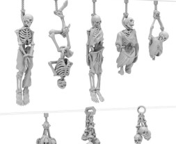3D Printed Set Hanging Skeletons – 3D tištění visící kostlivci (8 ks)