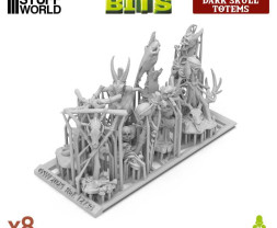 3D Printed Set Dark Skull Totems – 3D tištěné temné lebky (8 ks)