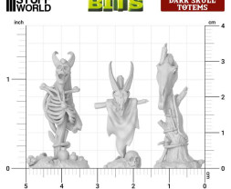 3D Printed Set Dark Skull Totems – 3D tištěné temné lebky (8 ks)