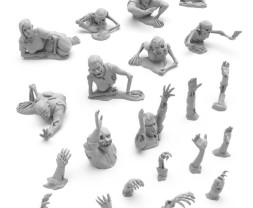 3D Printed Set Dead Rising Zombies – 3D tištěné z mrtvých vstávající zombie (21 ks)