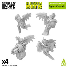 3D Printed Set Cyber Cherubs Servitors – 3D tištění kybernetičtí cherubové (4 ks)
