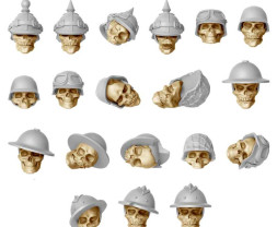 3D Printed Set Skulls with Helmets – 3D tištěné lebky v přilbách (40 ks)