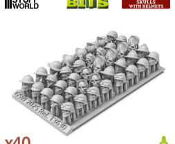 3D Printed Set Skulls with Helmets – 3D tištěné lebky v přilbách (40 ks)