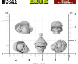3D Printed Set Skulls with Helmets – 3D tištěné lebky v přilbách (40 ks)