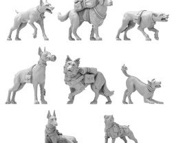3D Printed Set War Dogs – 3D tištění váleční psi (9 ks)