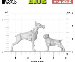 3D Printed Set War Dogs – 3D tištění váleční psi (9 ks)