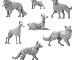 3D Printed Set War Dogs – 3D tištění váleční psi (7 ks)