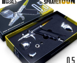 Stříkací airbrush pistole GSW s ergonomickou rukojetí a tryskou 0,5 mm