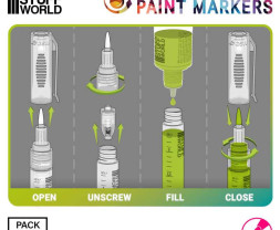 Green Stuff World Refillable Markers, Tip Size #2 (5 pcs)
