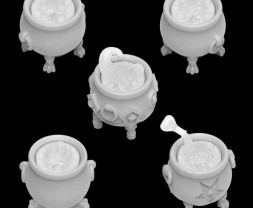 3D Printed Set Magic Cauldrons for 3mm LEDs – 3D tištěné magické kotlíky pro 3mm LED (5 ks)