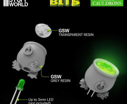 3D Printed Set Magic Cauldrons for 3mm LEDs – 3D tištěné magické kotlíky pro 3mm LED (5 ks)