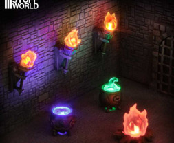 3D Printed Set Magic Cauldrons for 3mm LEDs – 3D tištěné magické kotlíky pro 3mm LED (5 ks)
