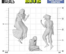 3D Printed Set Dead Human Corpses – 3D tištěné lidské mrtvoly (8 ks)