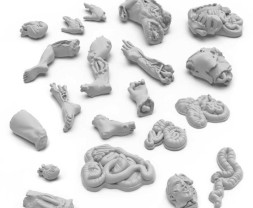 3D Printed Severed Body Parts 1:48 - 3D tištěné oddělené části těla (30 ks)