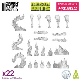 3D Printed Set Fire Spells – 3D tištěné ohňové efekty (22 ks)