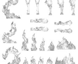 3D Printed Set Fire Spells – 3D tištěné ohňové efekty (22 ks)