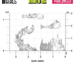 3D Printed Set Fire Spells – 3D tištěné ohňové efekty (22 ks)