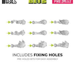 3D Printed Set Fire Spells – 3D tištěné ohňové efekty (22 ks)