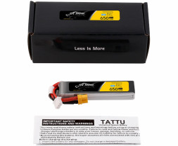 Gens Ace LiPo Tattu Serie - 2S 650mAh 7.6V 2S1P HV (95C) XT30 Plug