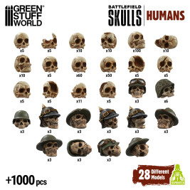 3D Printed Set Battlefield Resin Skulls – 3D tištěné lebky (1000 ks)
