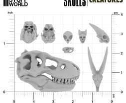 3D Printed Set Battlefield Creature Skulls – 3D tištěné lebky monster (300 ks)