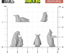 3D Printed Set Penguins – 3D tištění tučňáci (25 ks)
