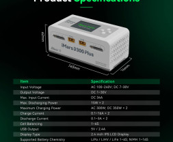 GensAce Imars D300 Plus G-Tech Dual Channel AC/DC 300W/700W nabíječ/vybíječ (černý)