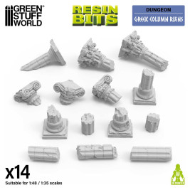3D Printed Set Greek Column Ruins (14 pcs)