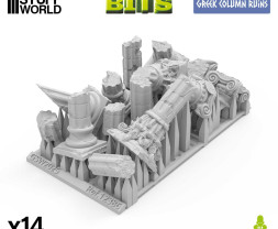 3D Printed Set Greek Column Ruins (14 pcs)
