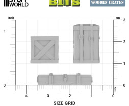 3D Printed Set Wooden Food Crates (14 pcs)