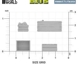 3D Printed Set Wooden Food Crates (12 pcs)