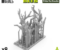 3D Printed Set Brokem Branches (8 pcs)