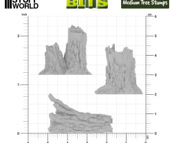 3D Printed Set Medium Tree Stumps – (8 pcs)